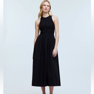 Madewell (XS) “The Melody” Smocked Midi Dress in Black - Halter Neck- Sold Out!
